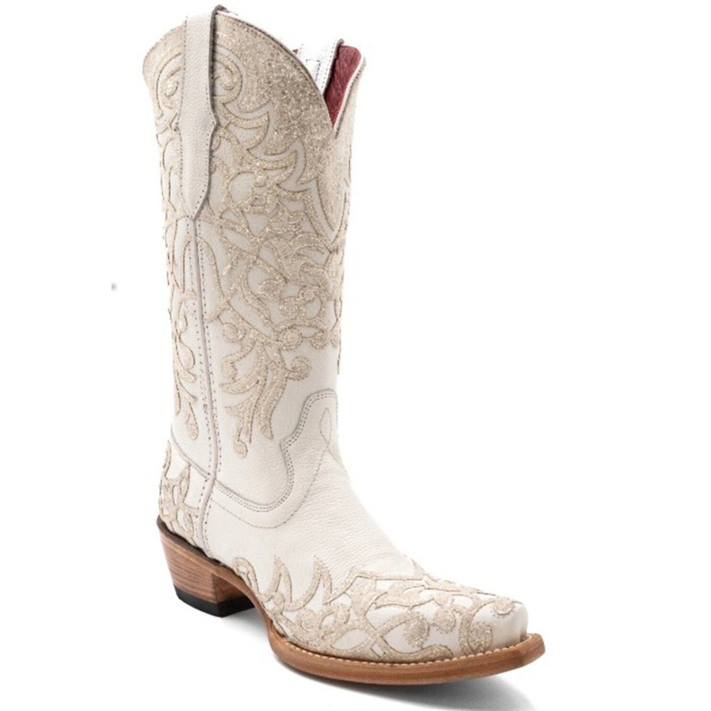 NEW Ferrini Starlight Glitter Embroidered Snip Toe Western Cowboy Boots 7B‎